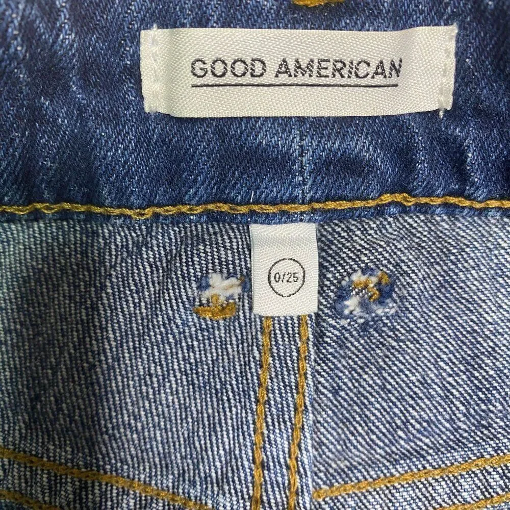 Good American High Rise Denim Shorts Size 25